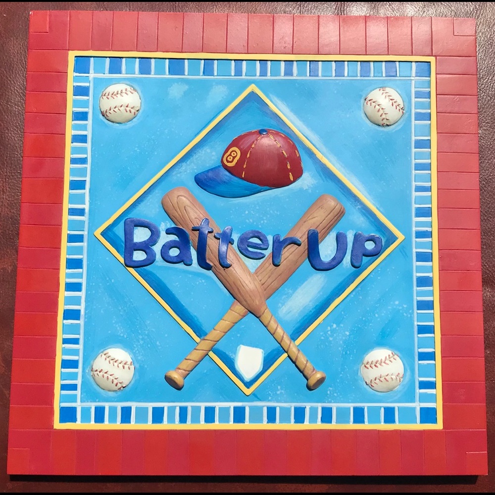 Batterup baseball wall decor Plaque like new